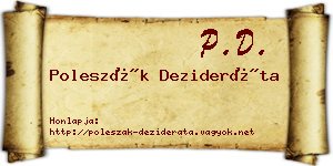 Poleszák Dezideráta névjegykártya
